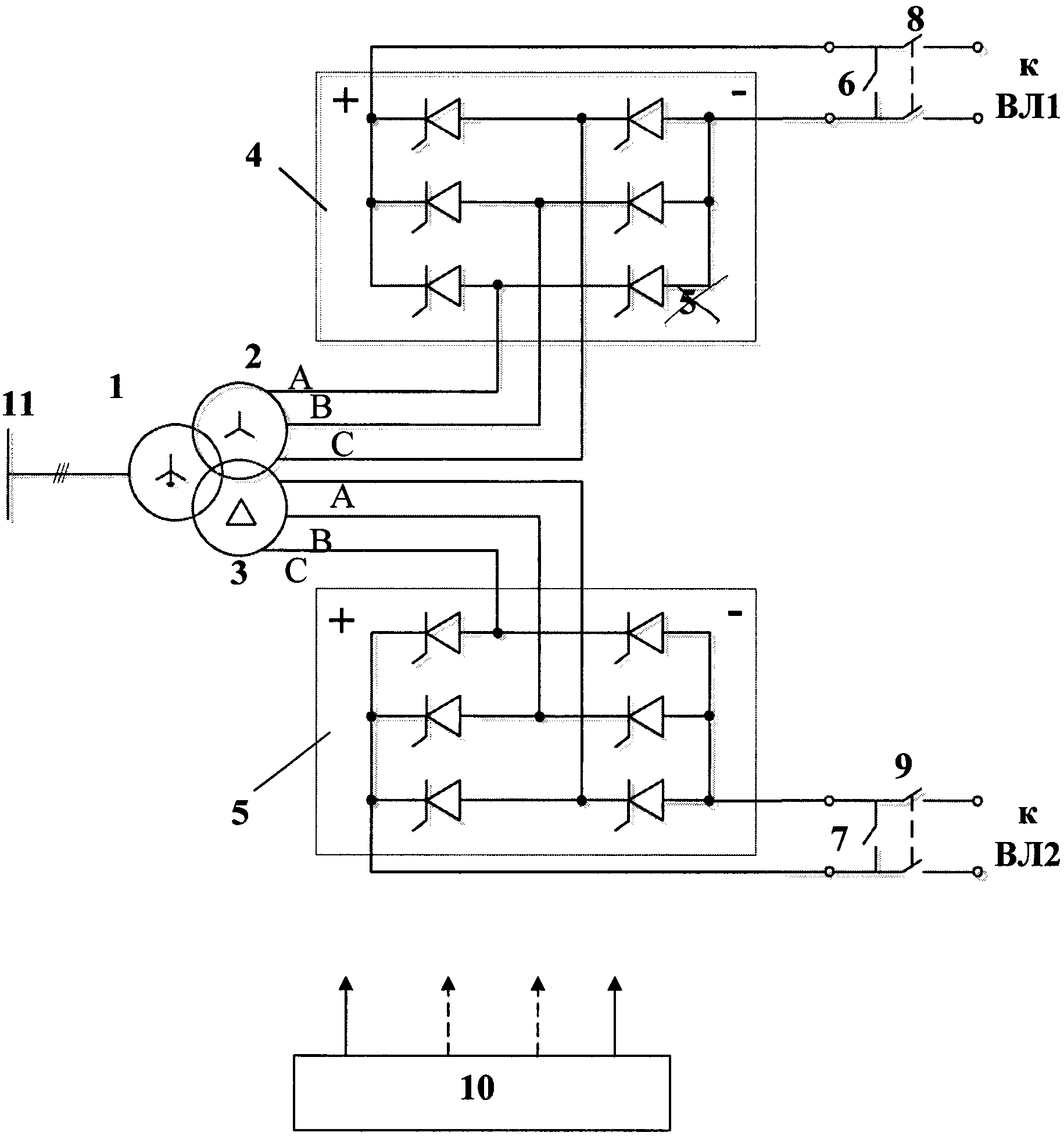 Комбинированное устройство компенсации реактивной мощности и плавки гололеда на основе управляемого шунтирующего реактора-трансформатора