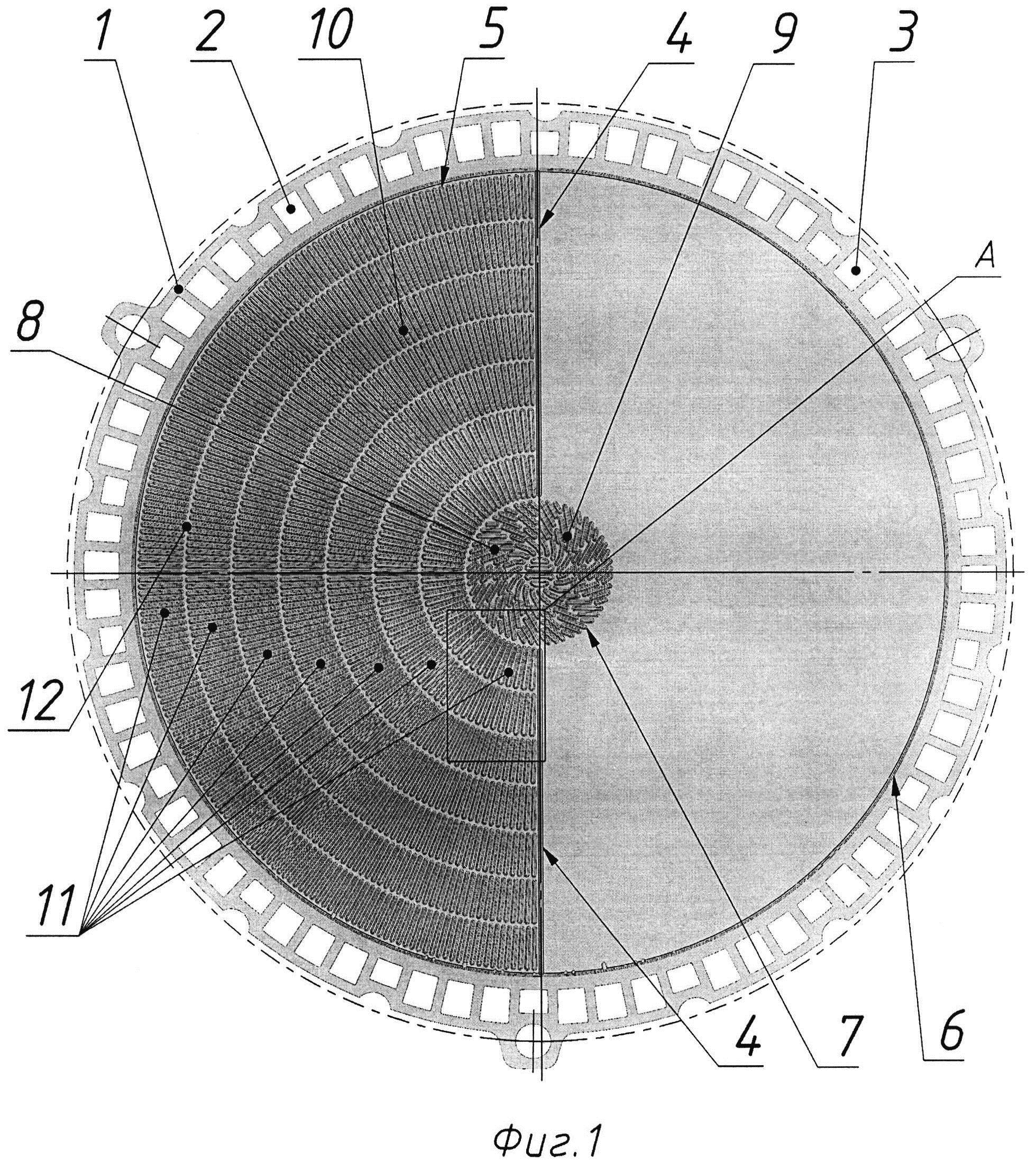 Биполярная пластина топливного элемента круглой формы