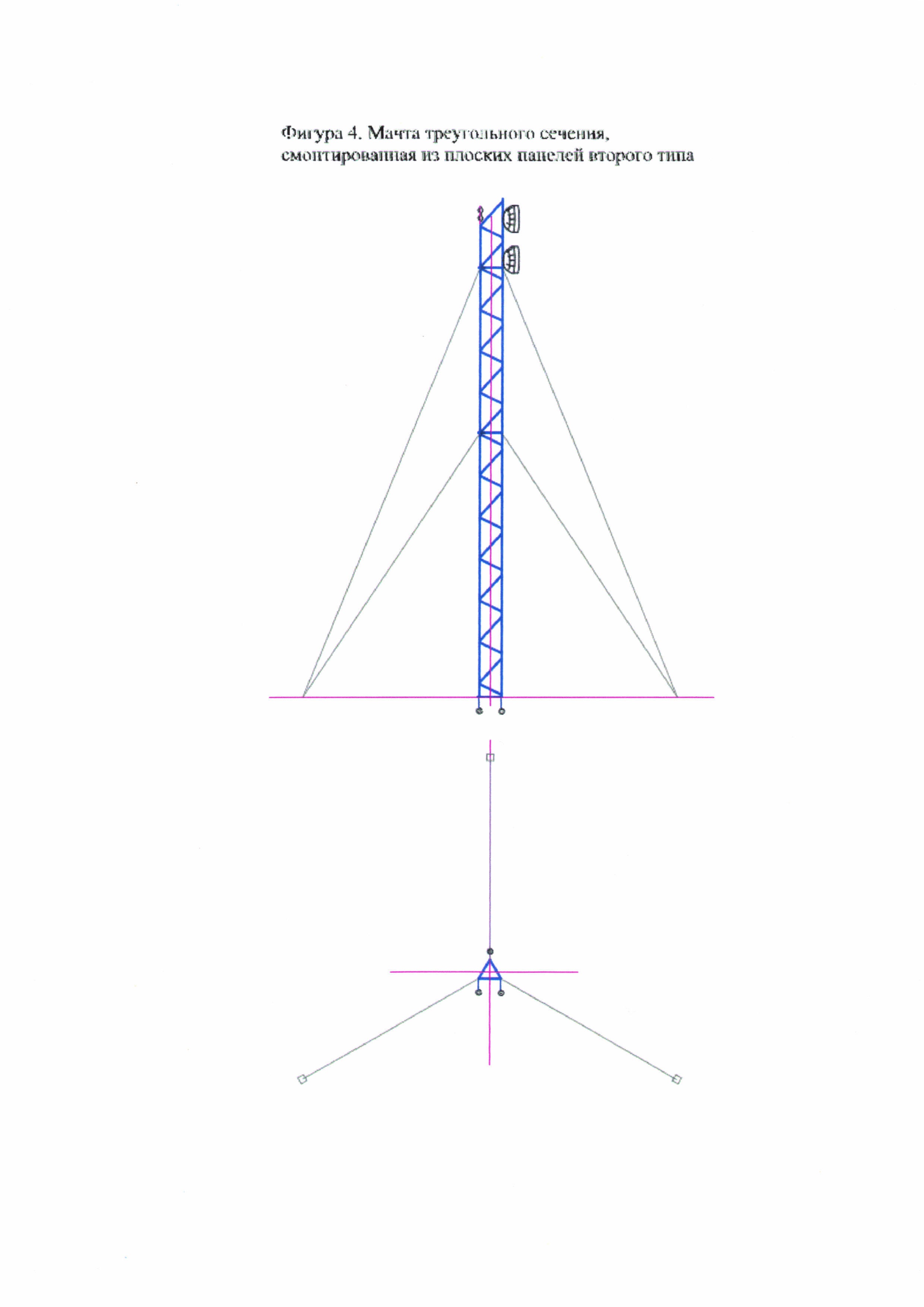 Плоская панель для стальных трубчатых мачт и призматических башен