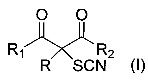 Применение α-тиоцианированных производных β-дикарбонильных соединений в качестве фунгицидных средств и фунгицидная композиция на их основе