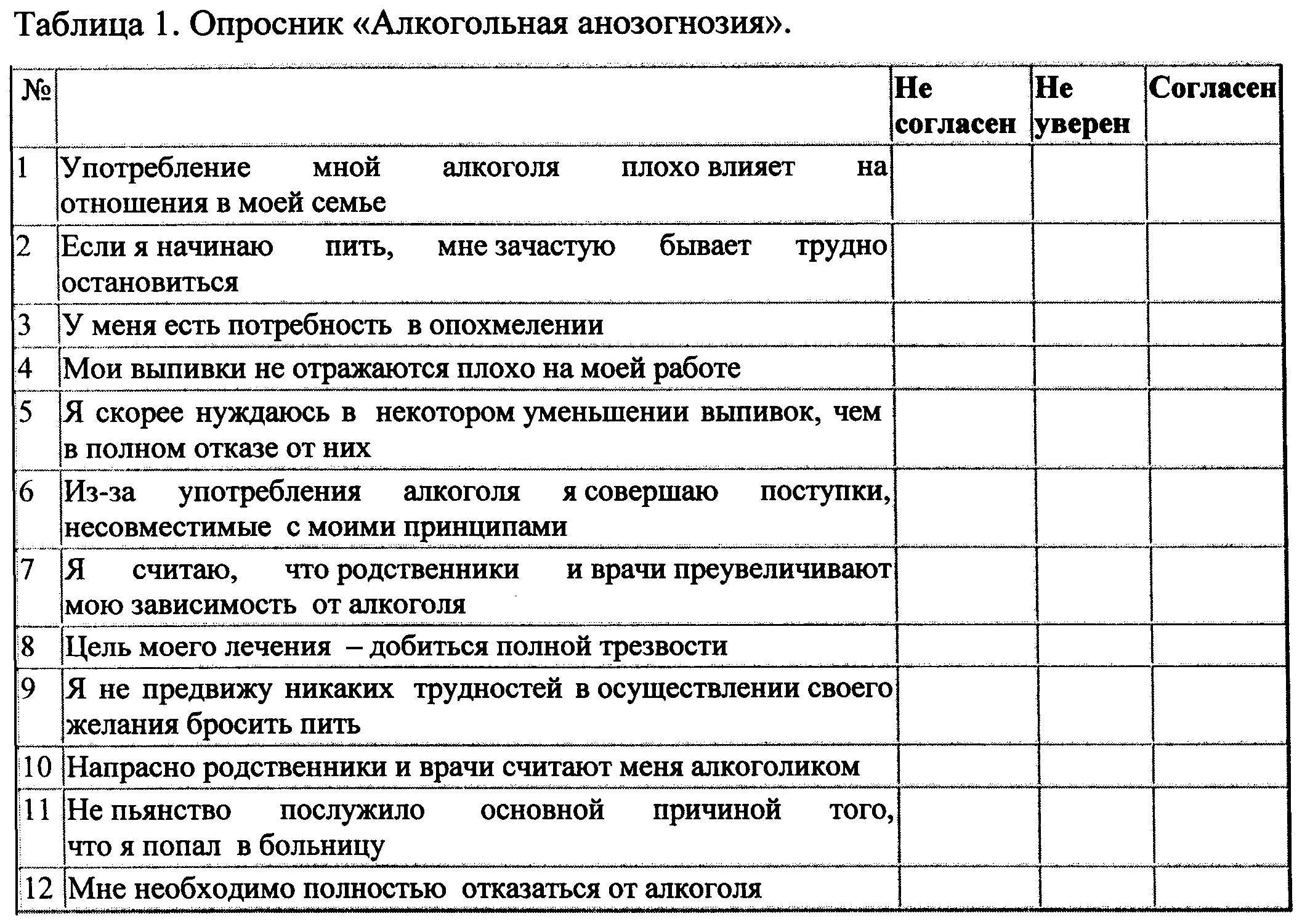 Обработка опросника