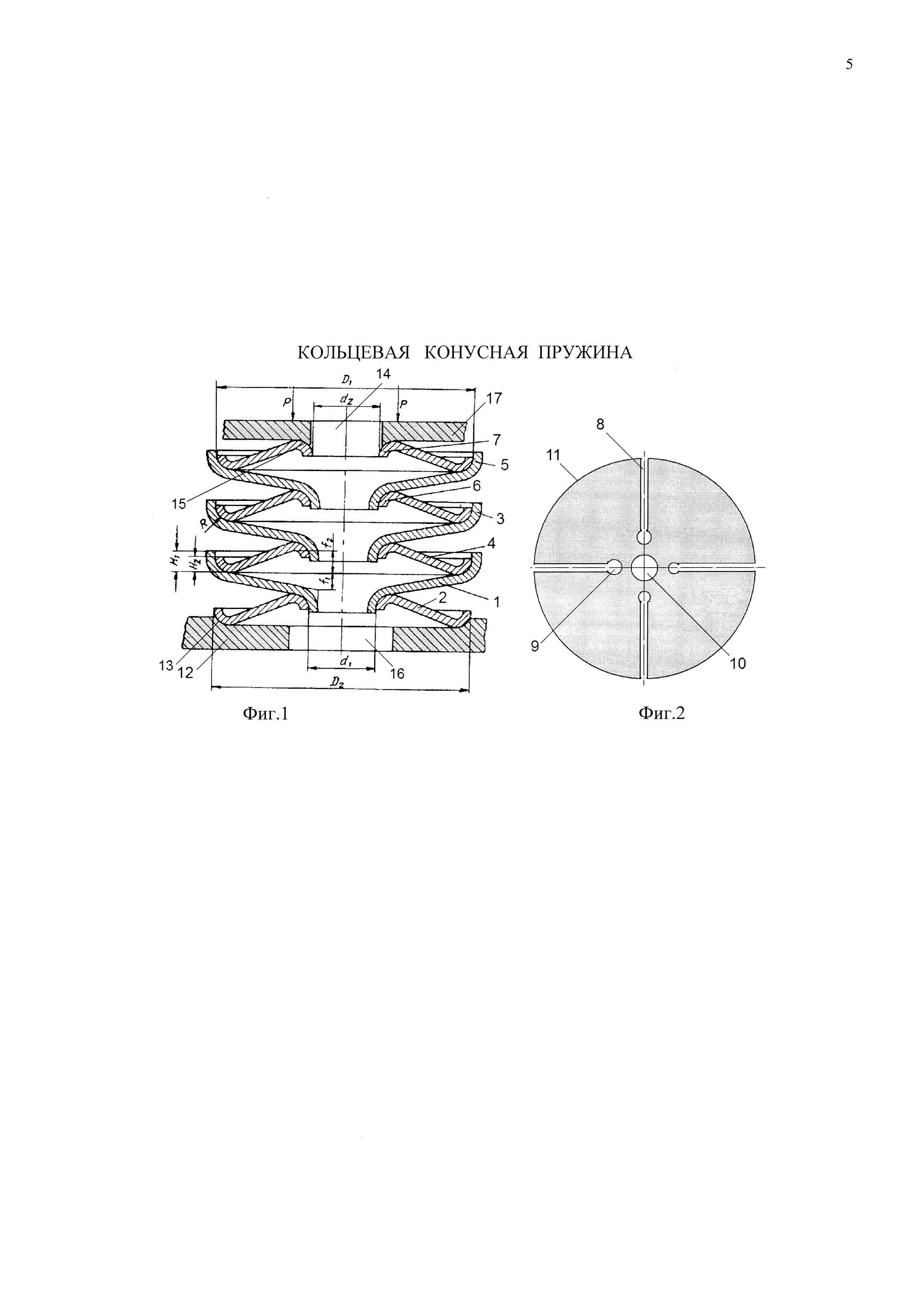 Коническая пружина чертеж