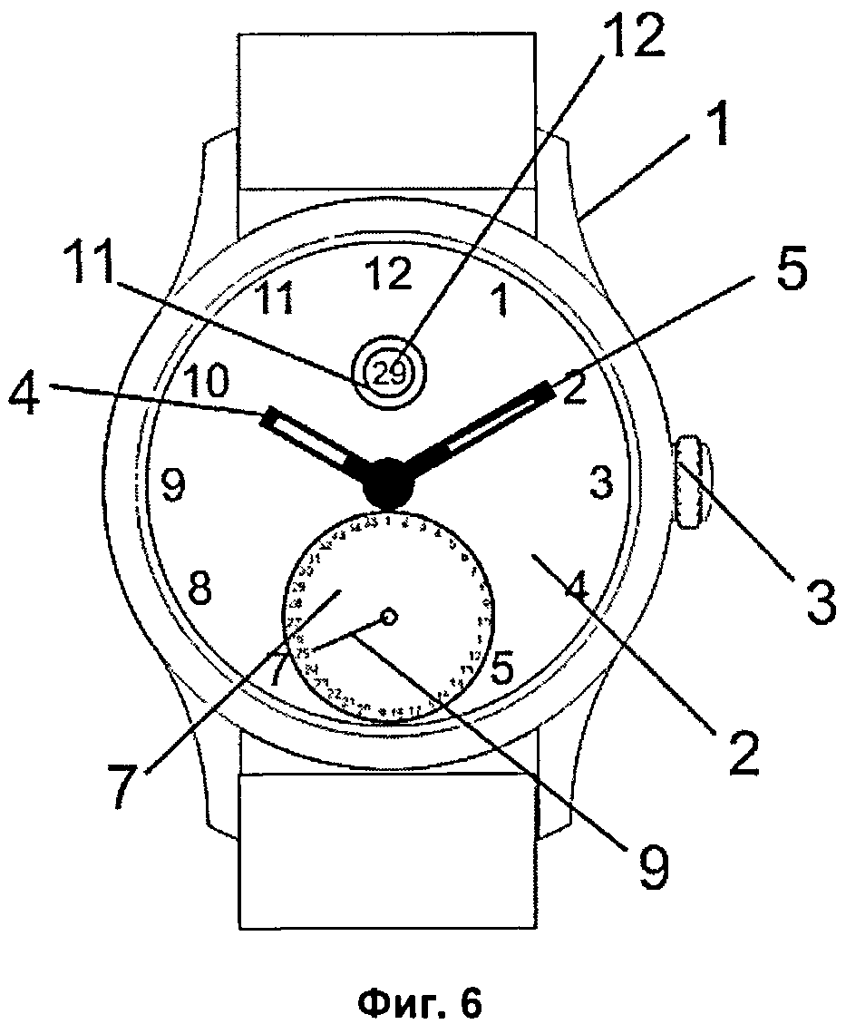 Схема часового механизма наручных часов