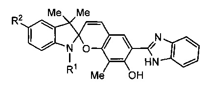 6-(1,3-бензимидазол-2-ил)-7-гидрокси-замещенные спиро[бензопиран-индолины], обладающие флуоресценцией