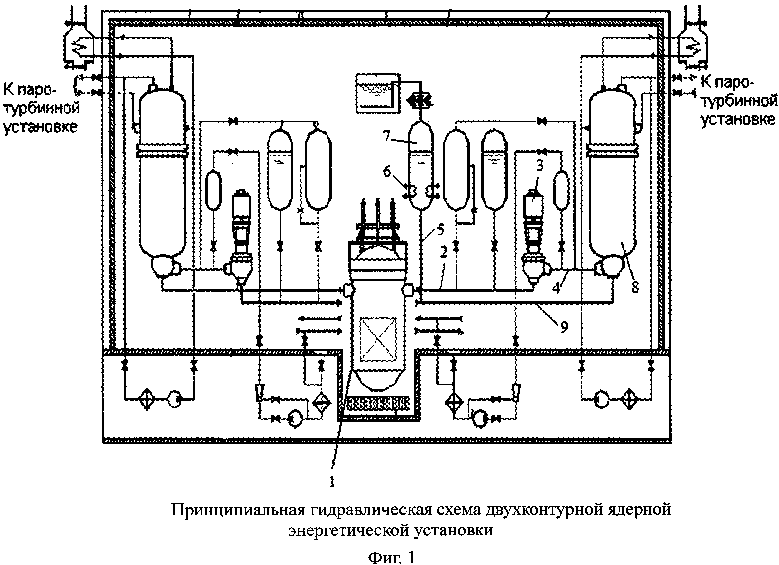 Устройство первого контура двухконтурной ядерной энергетической установки