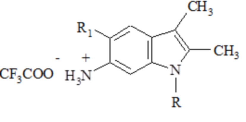 Способ получения трифторацетатов замещенных 6-аминоиндолов, обладающих противомикробным действием