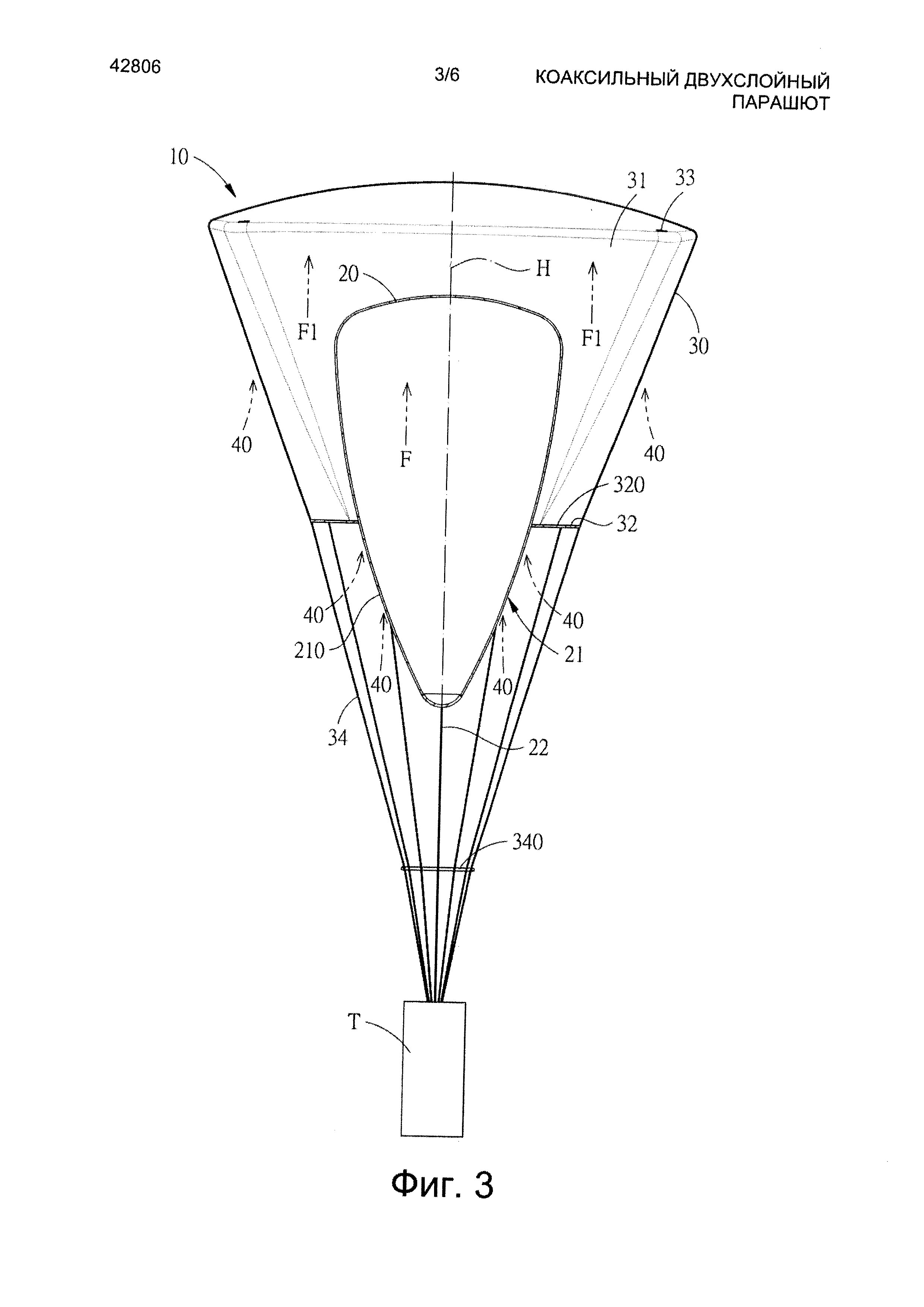 Коаксиальный двухслойный парашют