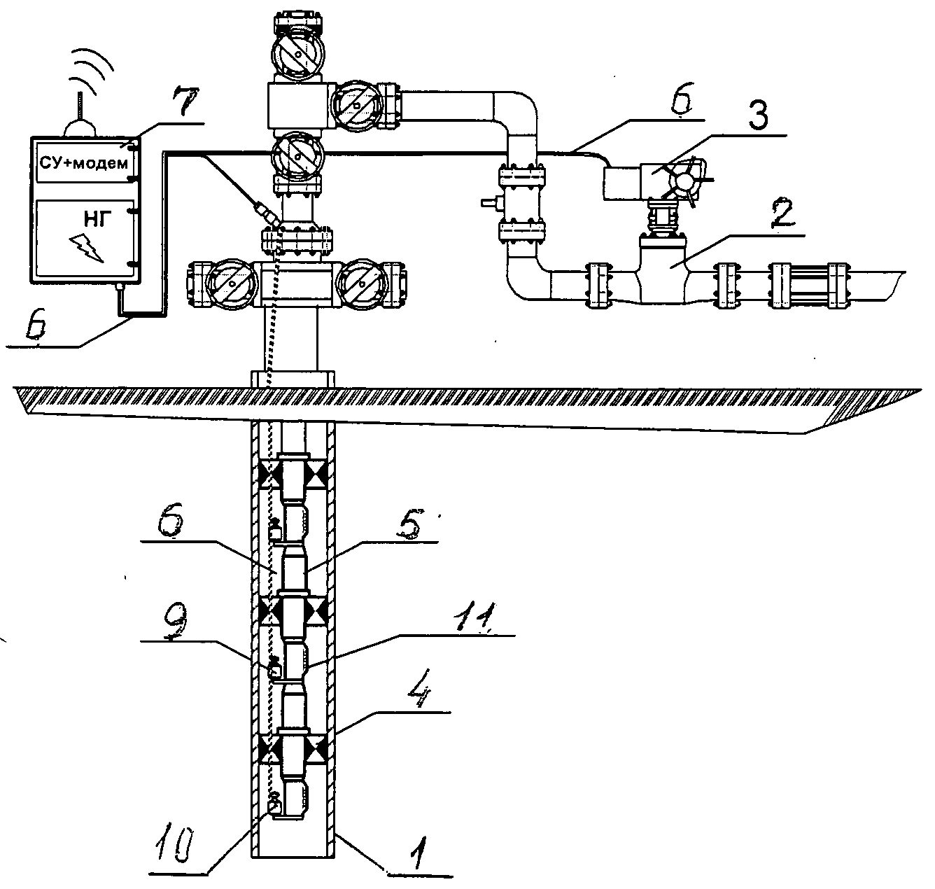 Схема устьевой арматуры на нагнетательной скважине