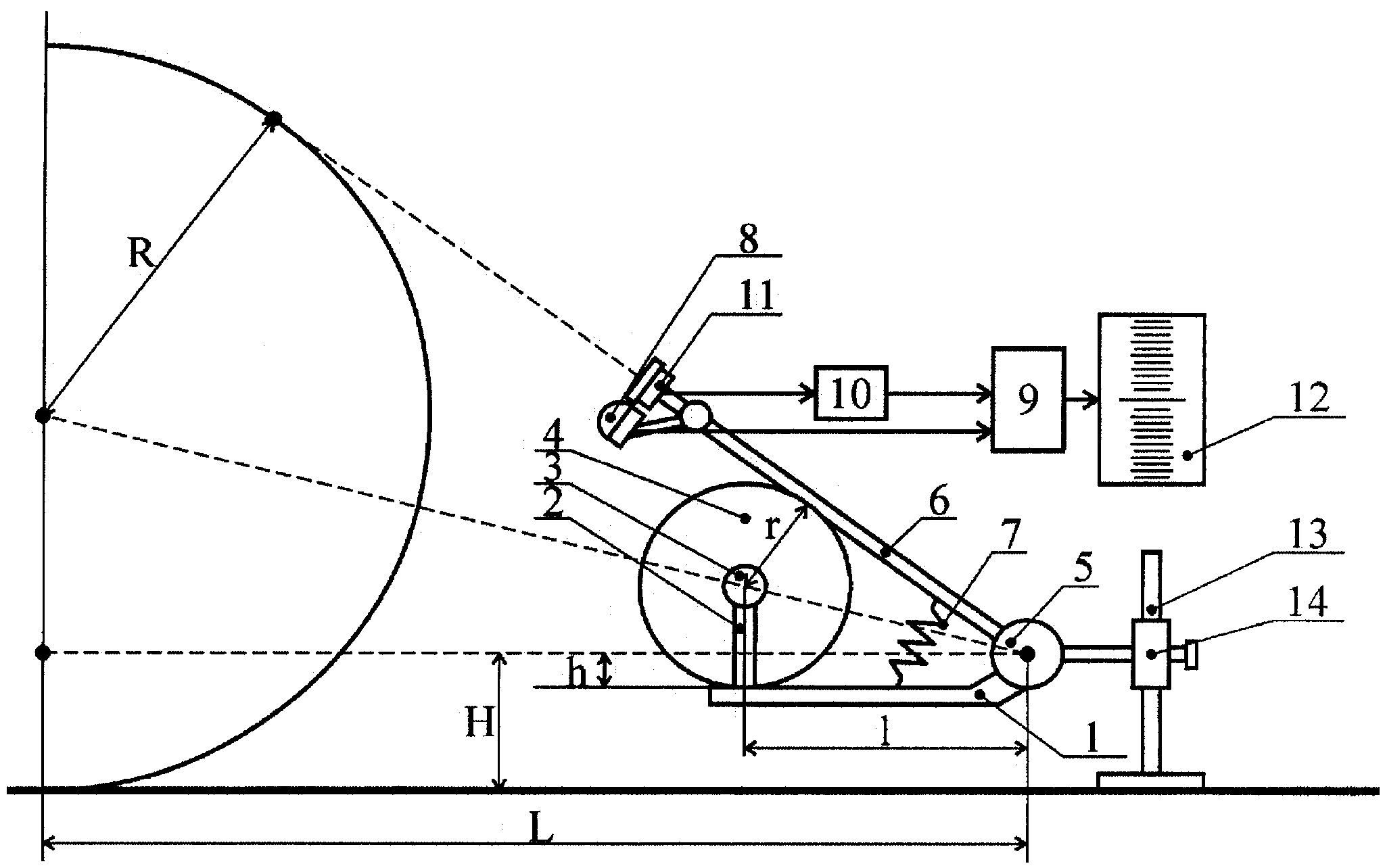 Оптическое устройство для измерения диаметров крупногабаритных деталей