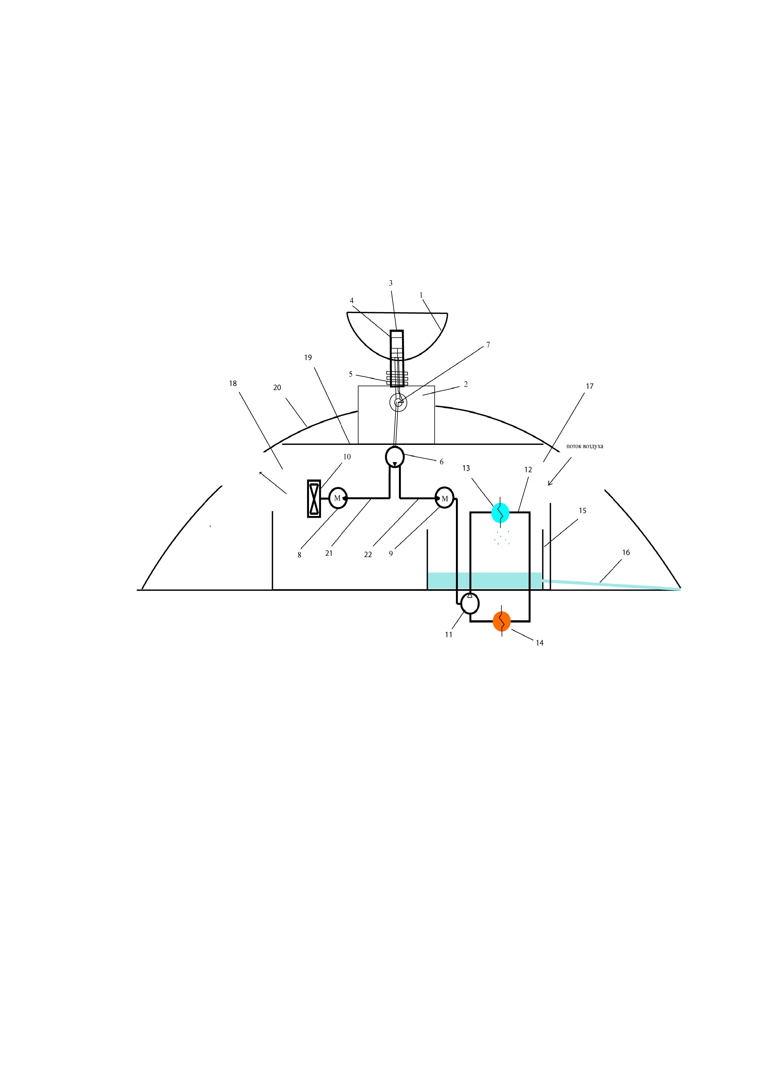 Установка экстракции воды из воздуха на базе солнечного модуля с параболоторическим концентратором и двигателем Стирлинга