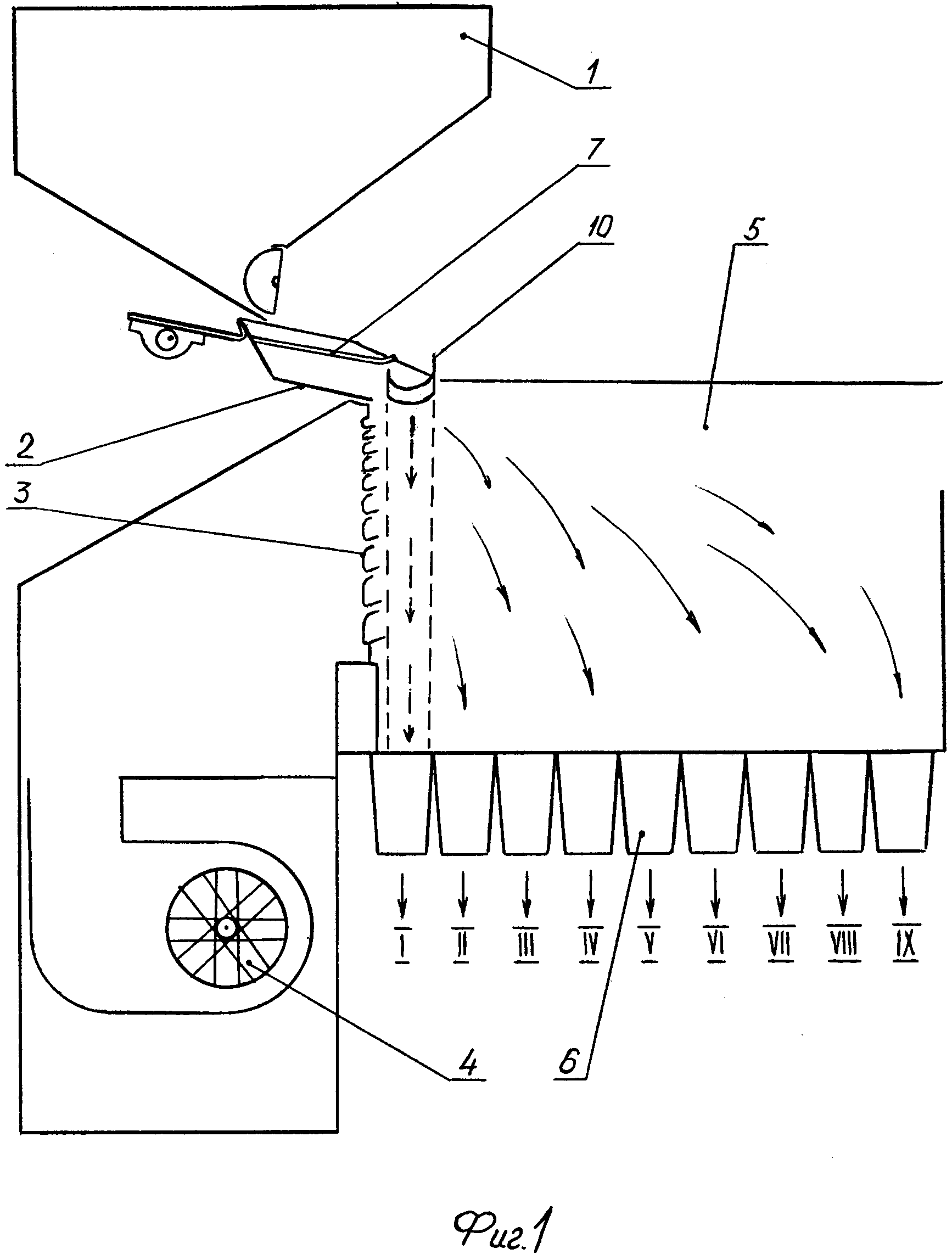 Аэродинамический сепаратор зерна схема