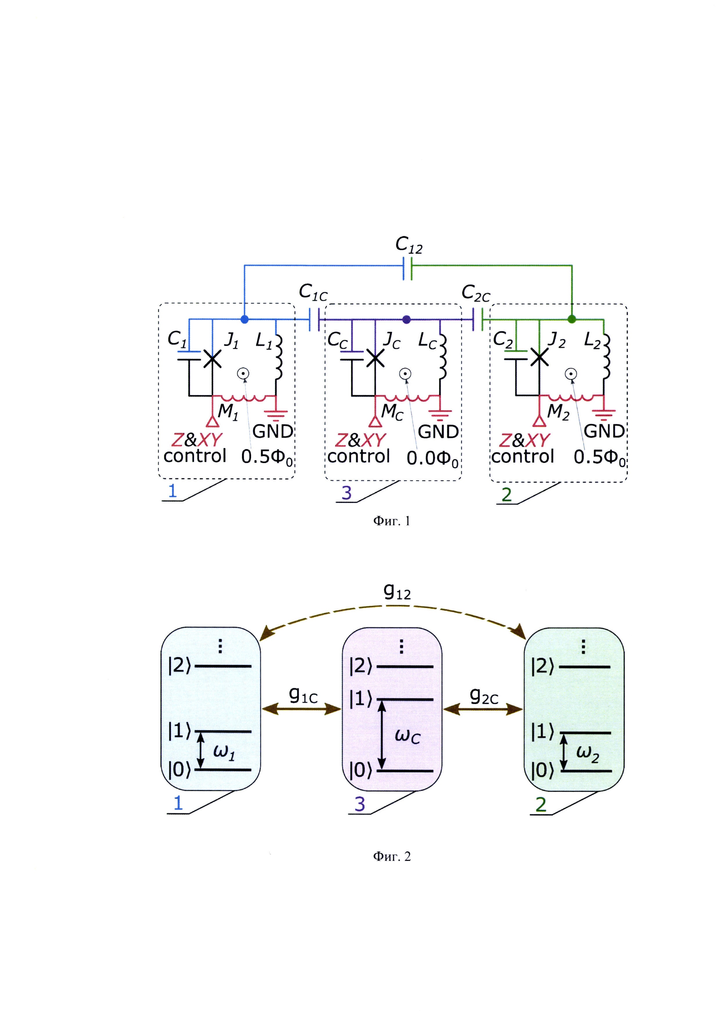 Устройство для реализации двухкубитного вентиля CZ между сверхпроводниковыми кубитами на основе высокой кинетической индуктивности