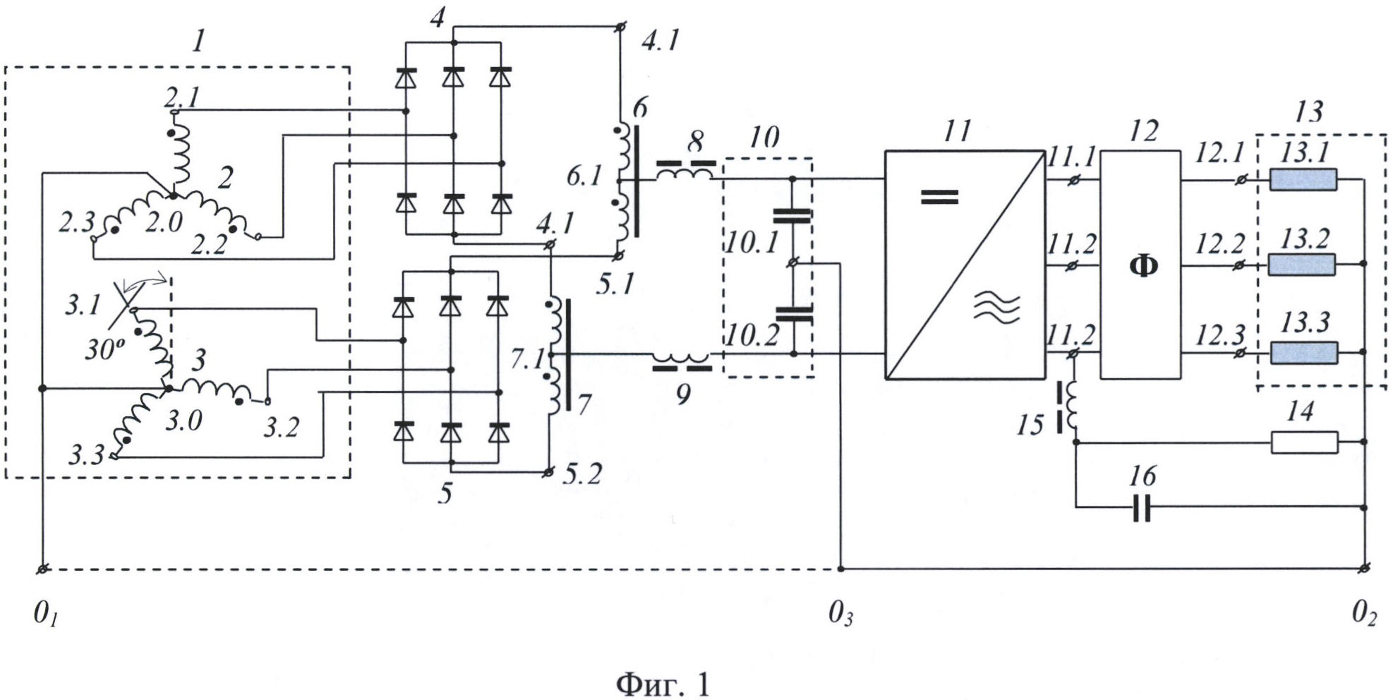 Устройство генерирования напряжения переменного тока постоянной частоты при переменной частоте вращения привода генератора