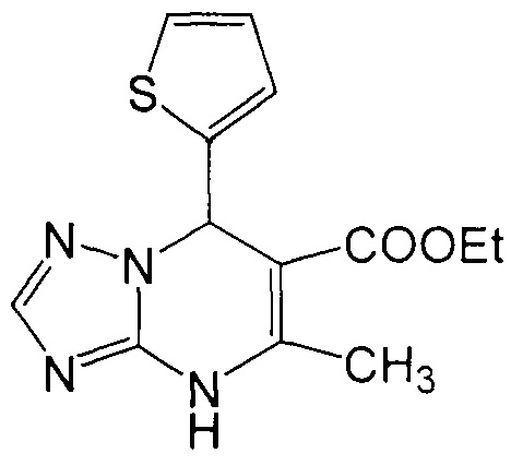 Способ получения 6-этоксикарбонил-7-(тиен-2-ил)-5-метил-4,7-дигидро-1,2,4-триазоло[1,5-а]пиримидина, обладающего высокой туберкулостатической активностью