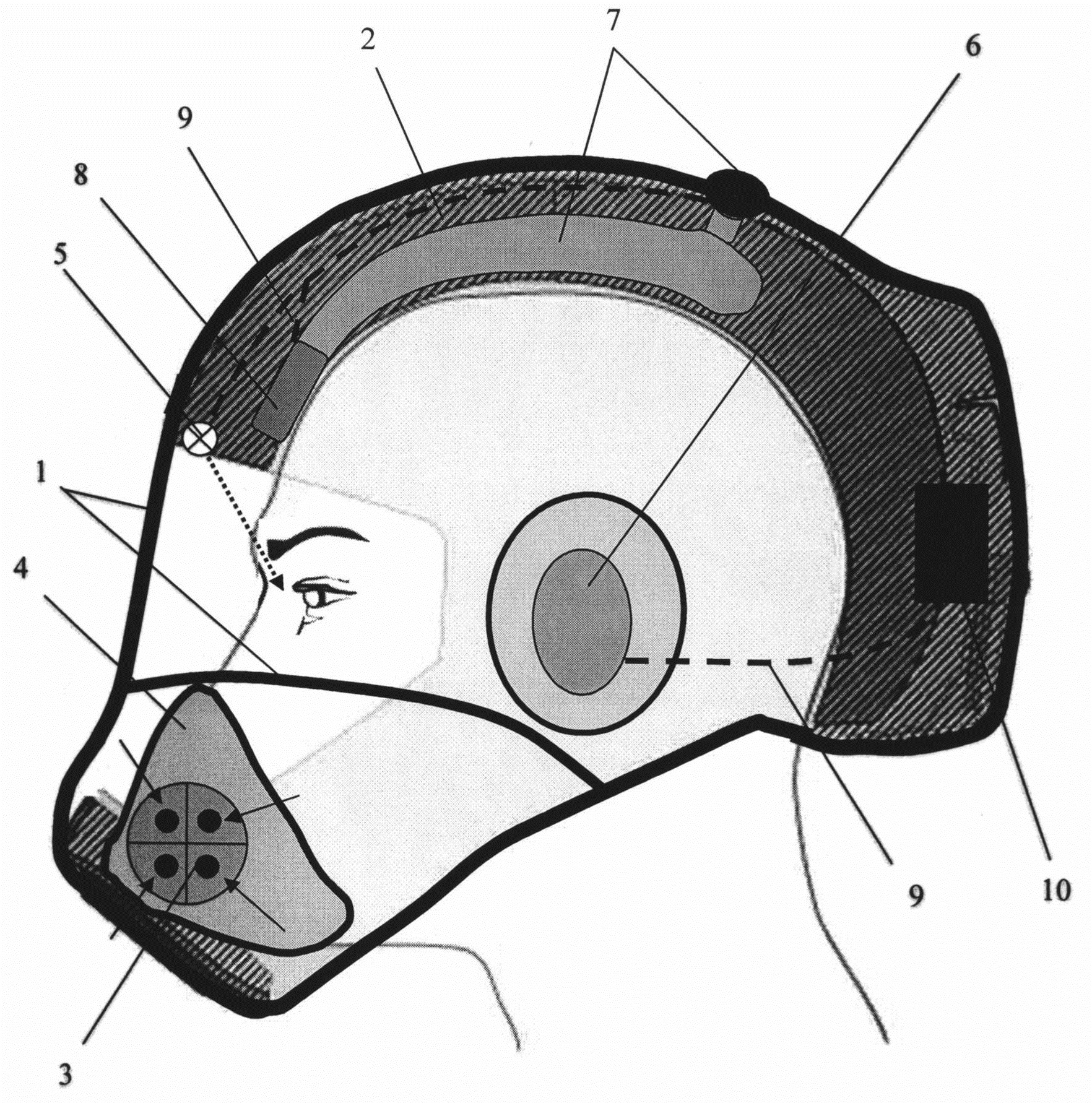 Тактический шлем направленного имитирующего воздействия