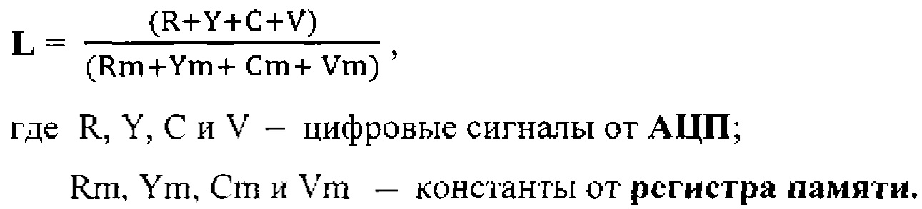 Четырёхзонный оппонентный измеритель ингредиентов цвета