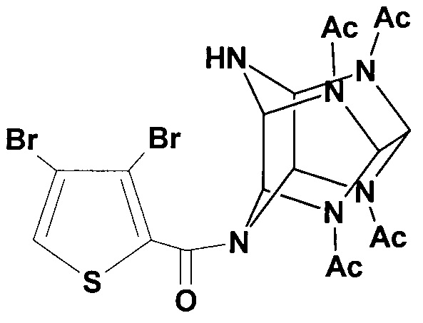 4-(3,4-Дибромтиофенкарбонил)-2,6,8,12-тетраацетил-2,4,6,8,10,12-гексаазатетрацикло[5,5,0,0,0]додекан в качестве противосудорожного средства