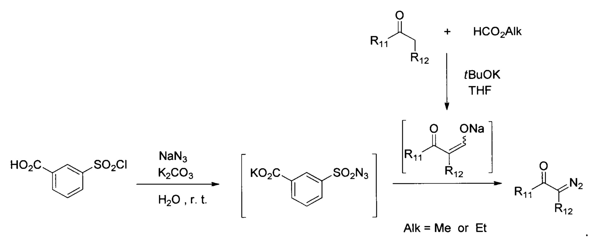 Способ получения α-диазокарбонильных соединений в водной среде