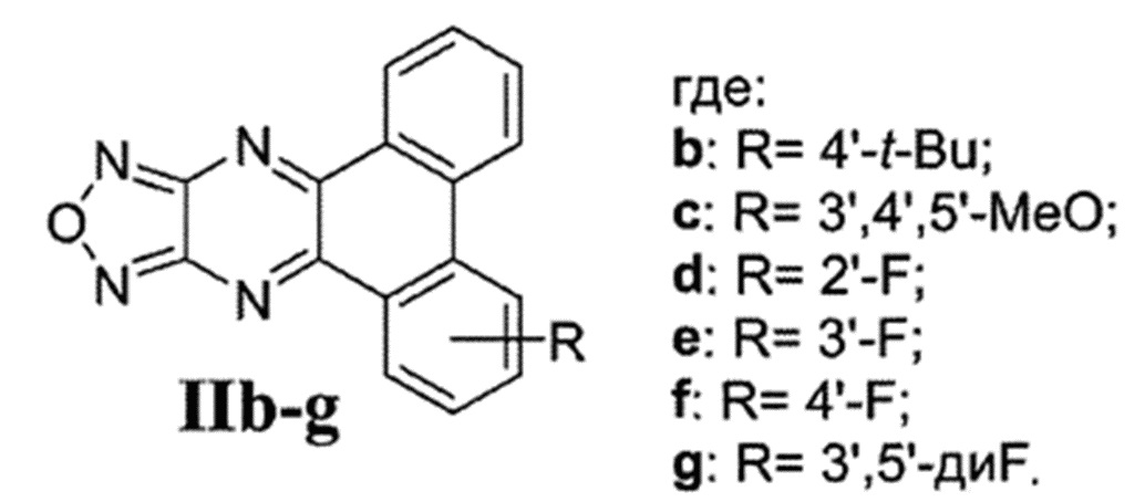 Способ получения дибензо[f,h]фуразано[3,4-b]хиноксалина и его замещенных производных, обладающих зарядотранспортными полупроводниковыми свойствами