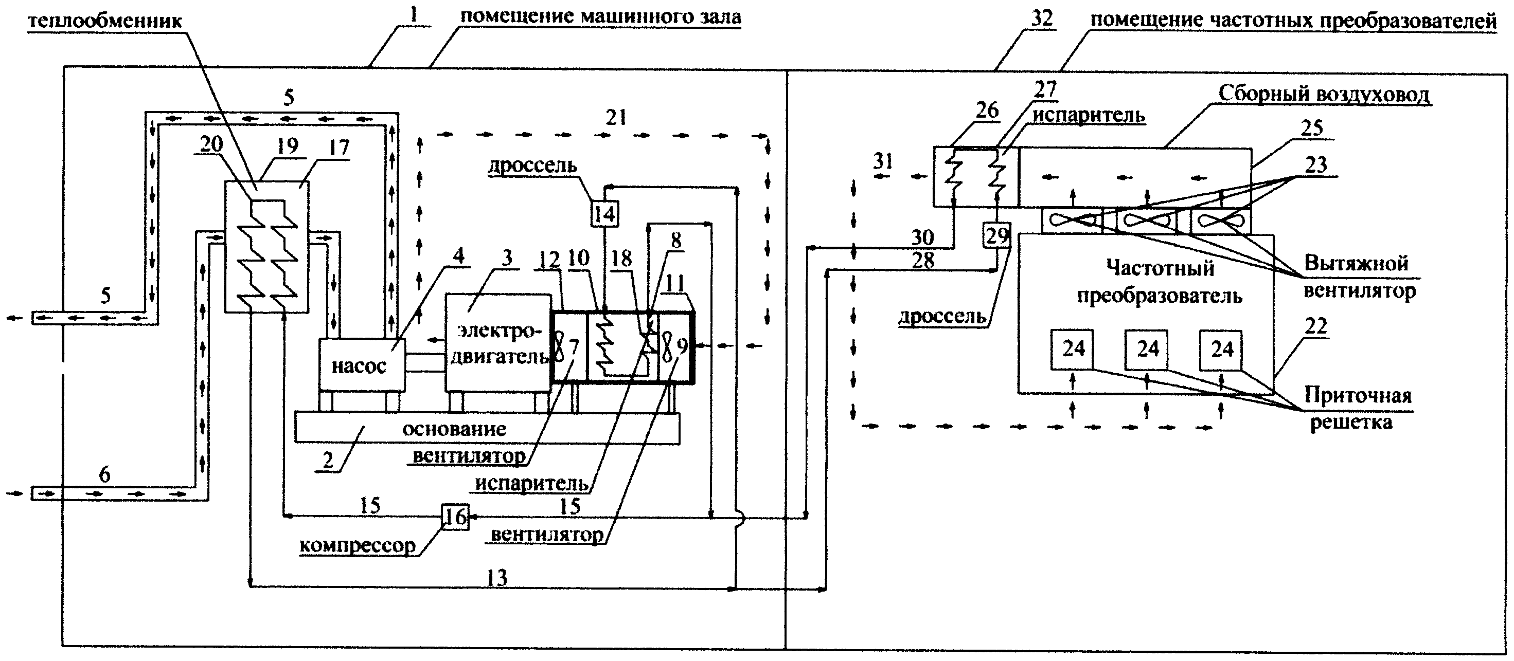 Устройство для охлаждения электрических установок для насосных агрегатов, установленных в перекачивающих станциях