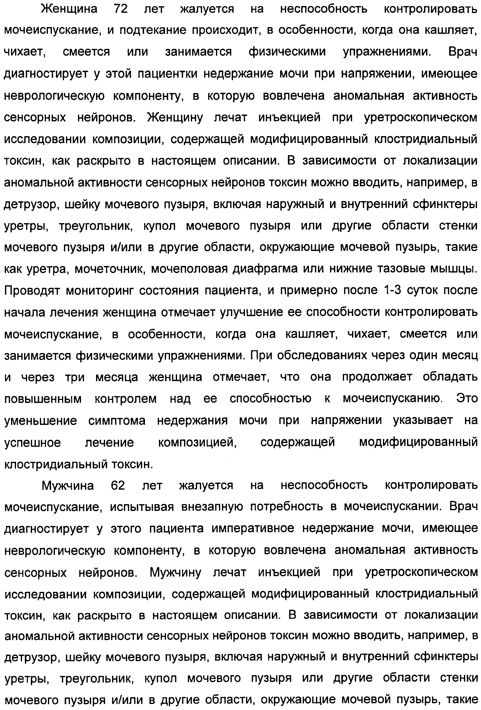 СПОСОБЫ ЛЕЧЕНИЯ МОЧЕПОЛОВЫХ-НЕВРОЛОГИЧЕСКИХ РАССТРОЙСТВ С ИСПОЛЬЗОВАНИЕМ МОДИФИЦИРОВАННЫХ КЛОСТРИДИАЛЬНЫХ ТОКСИНОВ