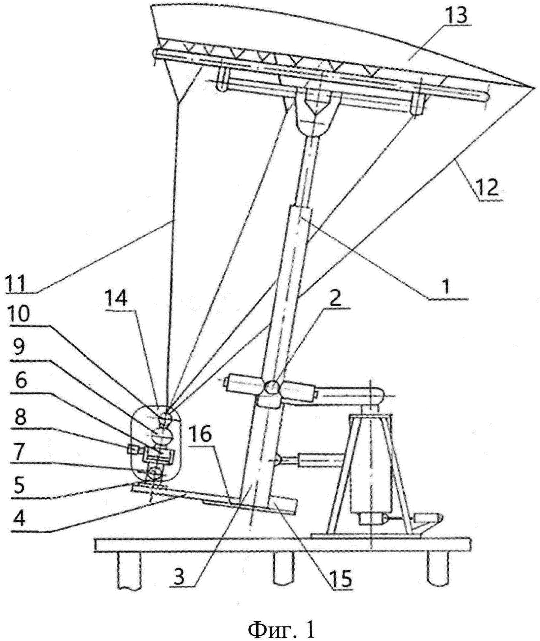 Устройство для определения аэродинамических характеристик планирующего парашюта в аэродинамической трубе