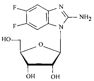 2-Амино-5,6-дифтор-1-(бета-D-рибофуранозил)-бензимидазол, способ получения и противовирусная активность его в отношении вируса герпеса простого 1-го типа