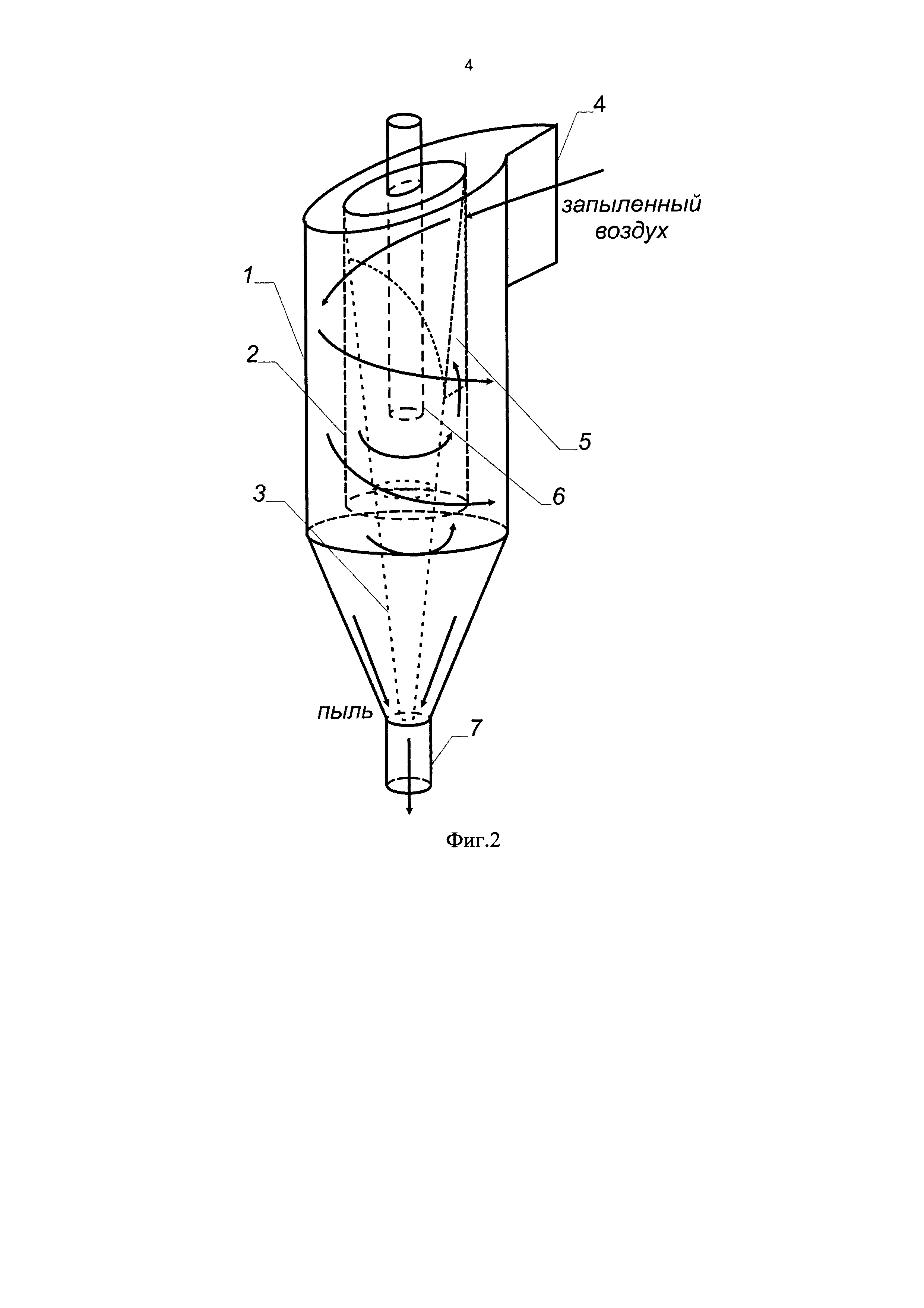Схема циклона пылеуловителя