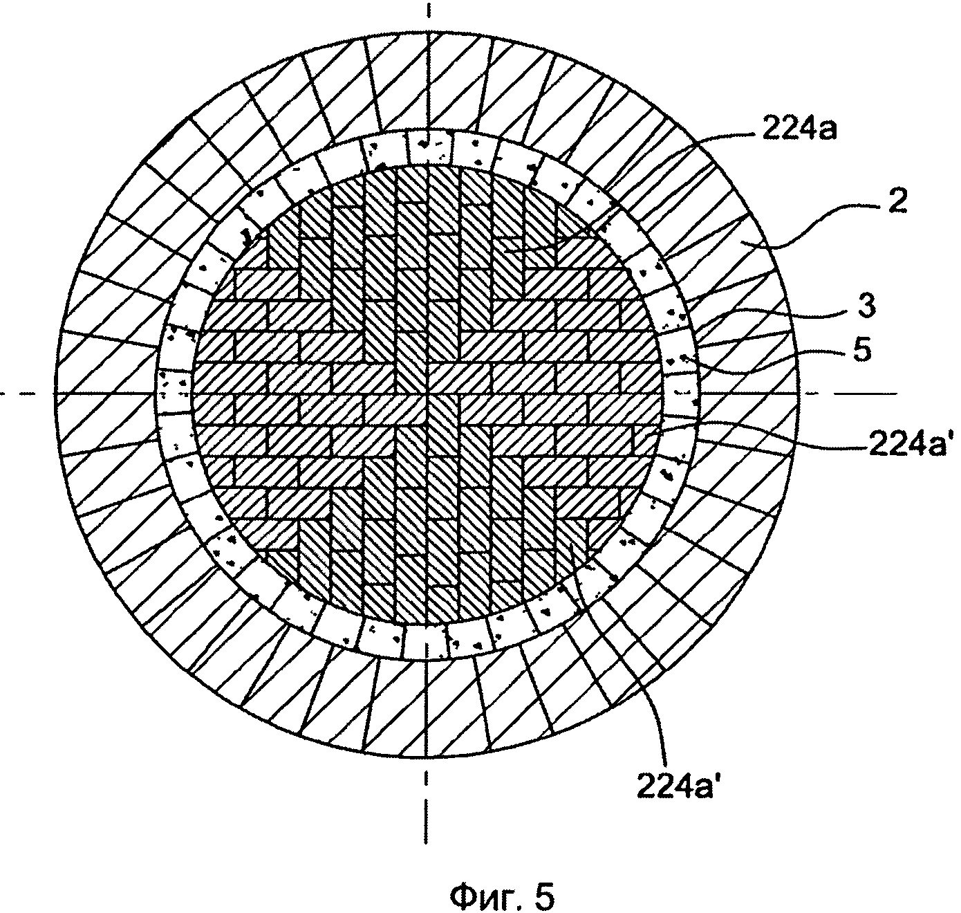 Схема футеровки печи карбидизации вольфрама