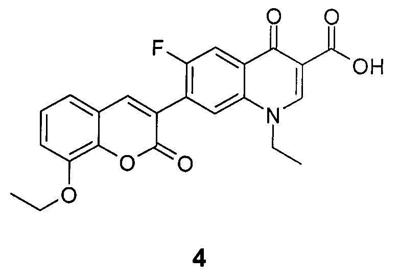 1-Этил-6-фтор-4-оксо-7-(8-этокси-2-оксо-2Н-хромен-3-ил)-1,4-дигидрохинолин-3-карбоновая кислота, обладающая противотуберкулезной активностью