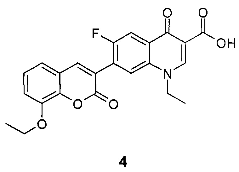 1-Этил-6-фтор-4-оксо-7-(8-этокси-2-оксо-2Н-хромен-3-ил)-1,4-дигидрохинолин-3-карбоновая кислота, обладающая противотуберкулезной активностью