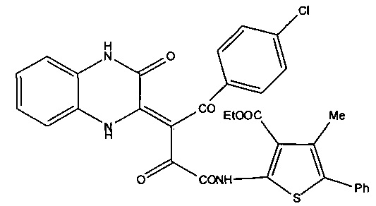(Z)-Этил 2-(4-(4-хлорфенил)-2,4-диоксо-3-(3-оксо-3,4-дигидрохиноксалин-2(1Н)-илиден)бутанамидо)-4-метил-5-фенилтиофен-3-карбоксилат, обладающий противодиабетической активностью, и способ его получения
