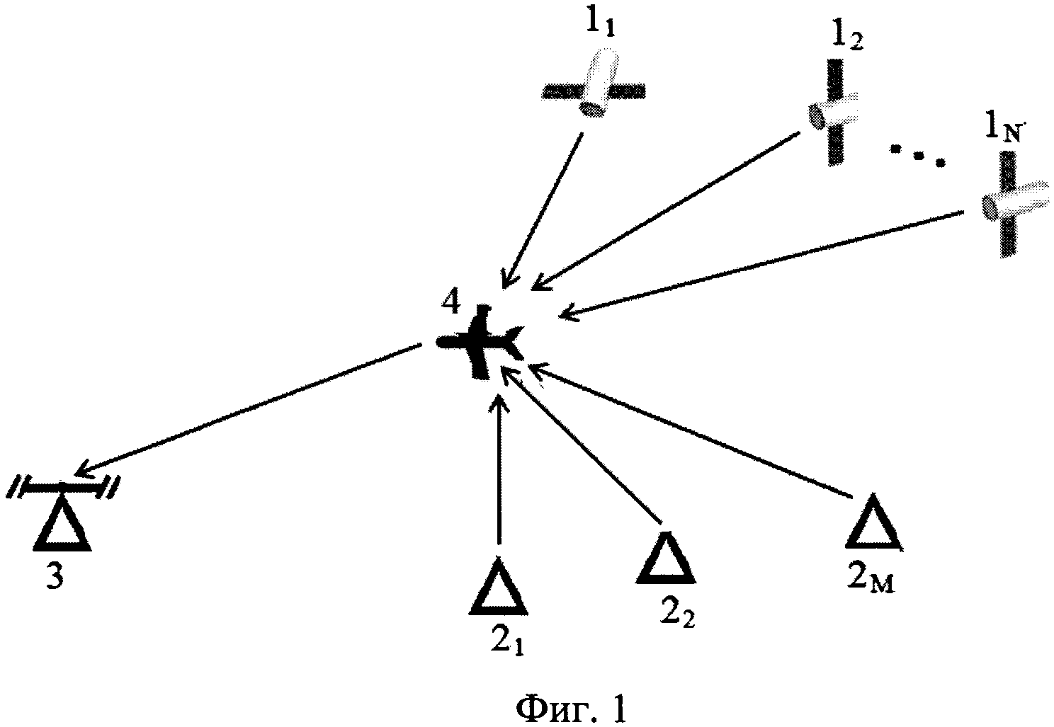 Способ определения координат воздушного судна в спутниковой-псевдоспутниковой многопозиционной системе наблюдения