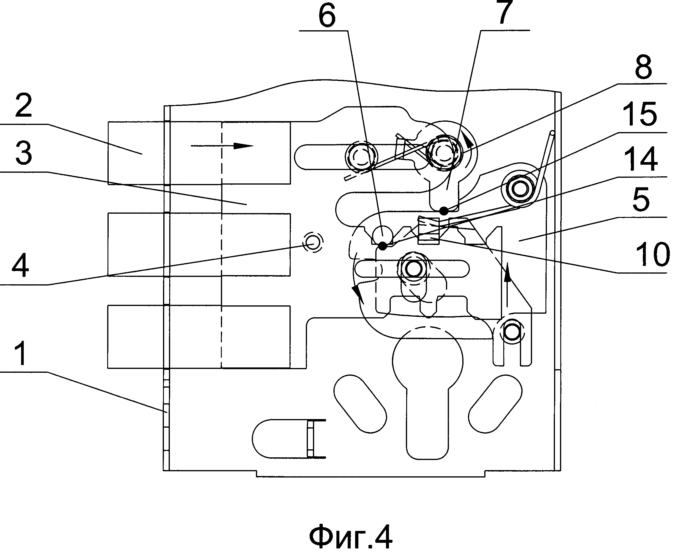Схема дверного замка с защелкой