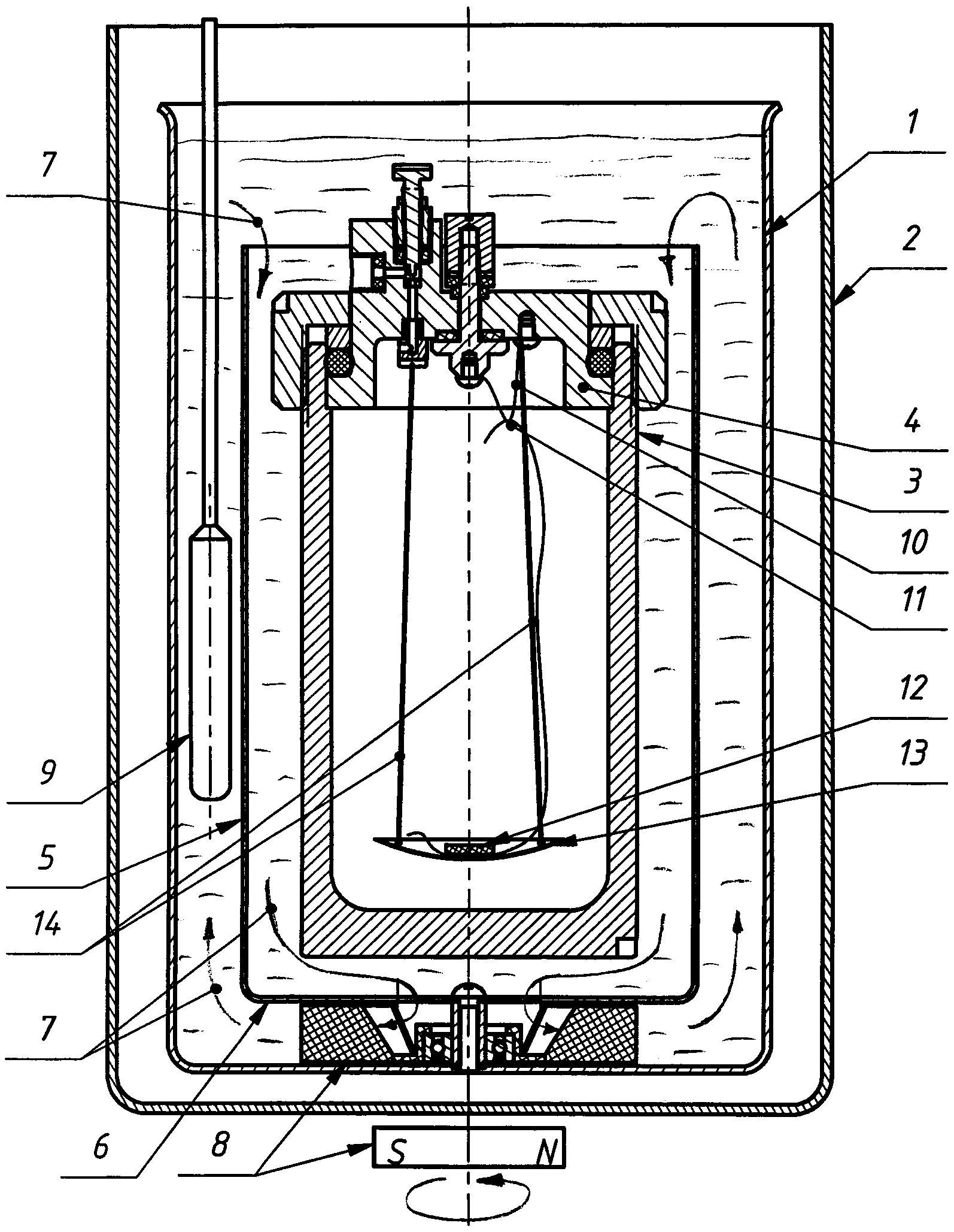 Бомбовый калориметр переменной температуры для определения удельной объемной теплоты сгорания горючего газа