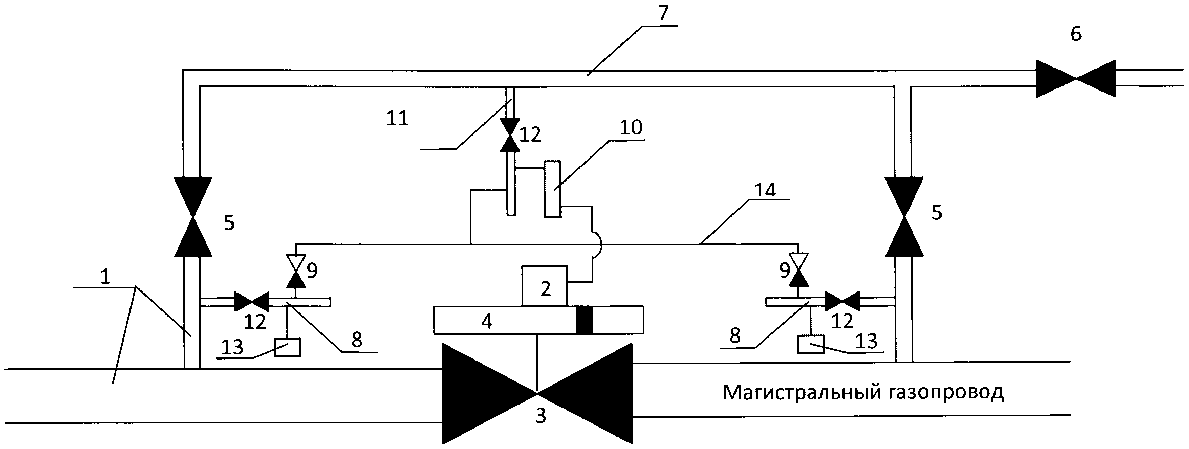 Схема кранового узла газопровода