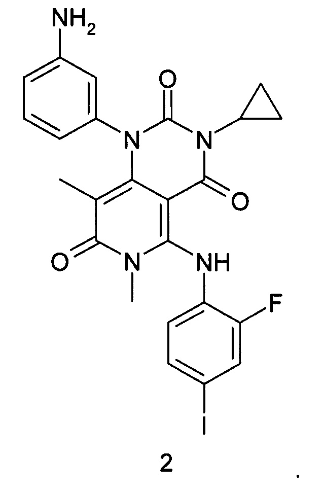 N-{ 3-[3-циклопропил-5-(2-фторо-4-иодофениламино)-6,8-диметил-2,4,7-триоксо-3,4,6,7-тетрагидро-2Н-пиридо[4,3-d]пиримидин-1-ил]-фенил} -циклопропанкарбоксамида диметилсульфоксида сольват в качестве ингибитора МЕК1/2