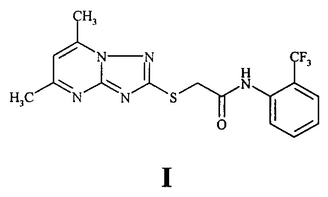 (4,6-Диметилтриазоло-[1,5-a]пиримидил-2-сульфанил)-2-трифторацетанилид в качестве регулятора роста кукурузы
