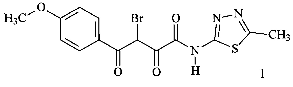 3-Бромо-4-(4-метоксифенил)-N-(5-метил-1,3,4-тиадиазол-2-ил)-2,4-диоксобутанамид, обладающий антимикробным действием