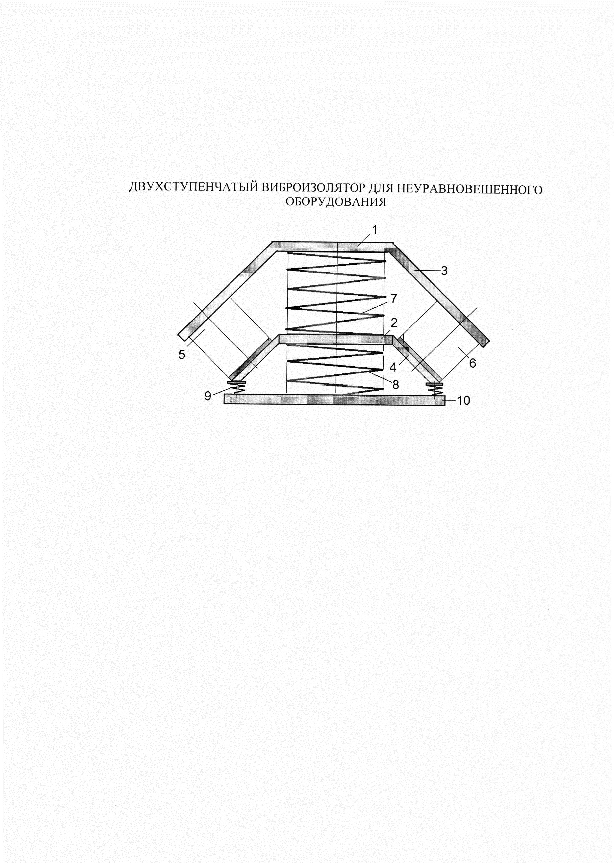 ДВУХСТУПЕНЧАТЫЙ ВИБРОИЗОЛЯТОР ДЛЯ НЕУРАВНОВЕШЕННОГО ОБОРУДОВАНИЯ