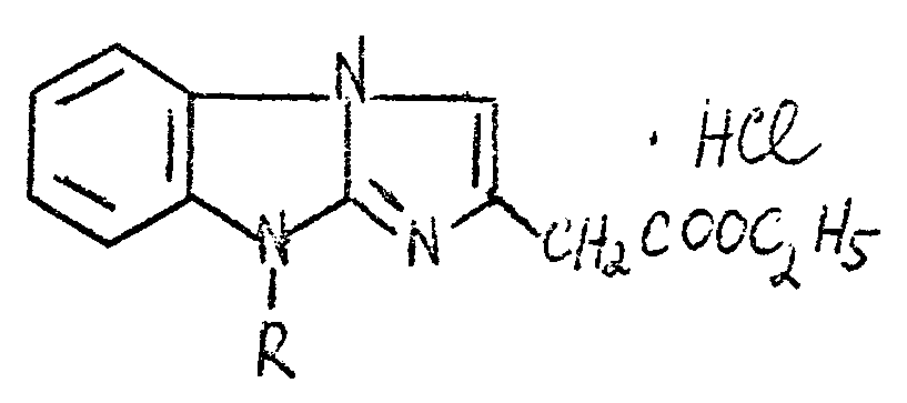 Гидрохлориды эфиров 9-замещенных имидазо/1,2-а/бензимидазолил-2-уксусных кислот, обладающие антиаритмической активностью