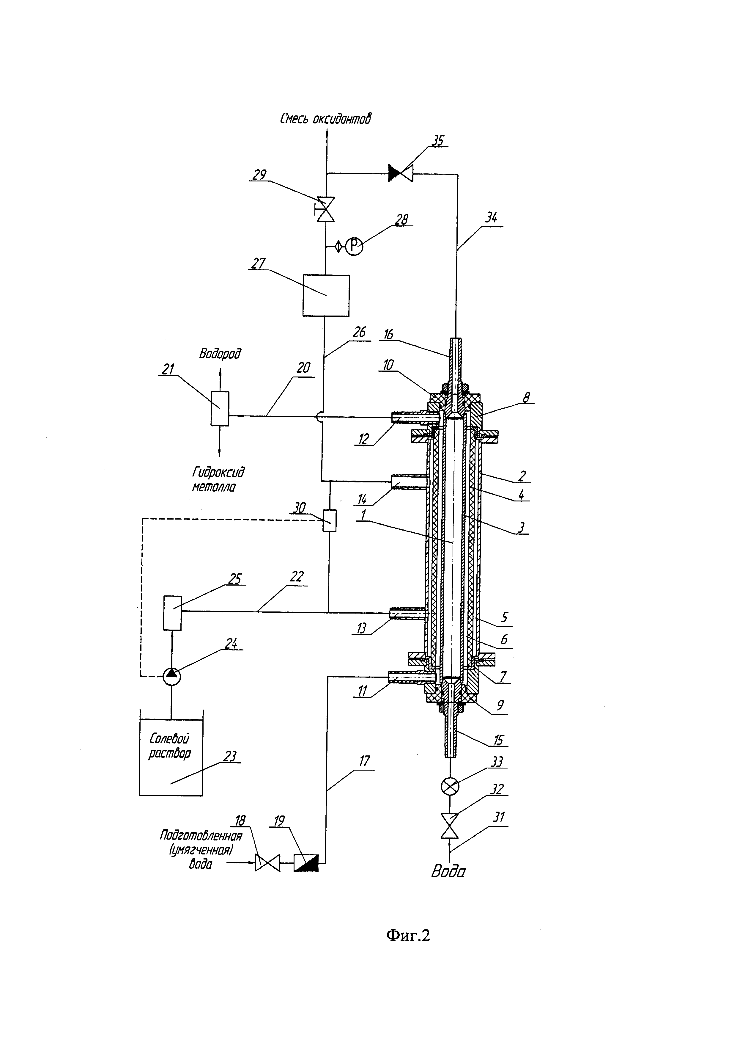Электрохимический реактор и установка для электрохимического синтеза смеси оксидантов
