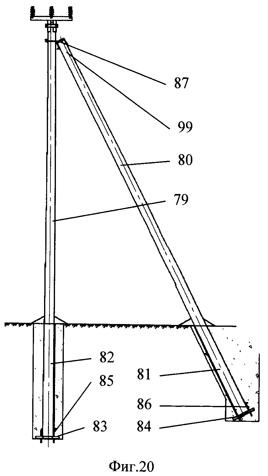 Эскиз крюкового профиля промежуточной опоры воздушной линии