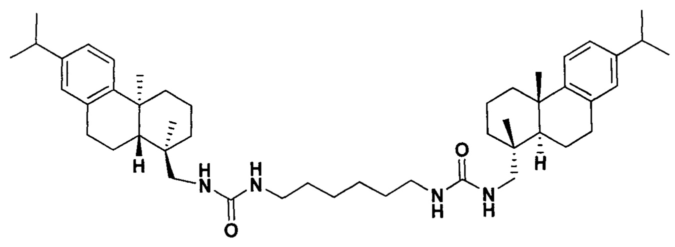 1,1'-(Гексан-1,6-диил)бис(3-(((1R,4aS,10aR)-7-изопропил-1,4а-диметил-1,2,3,4,4а,9,10,10а-октагидрофенантрен-1-ил)метил)мочевина, проявляющая ингибирующее действие в отношении фермента тирозил-ДНК-фосфодиэстеразы 1 человека и увеличивающая активность темозоломида в отношении клеток глиобластомы