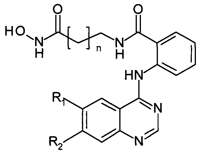 Способ получения N-((гидроксиамино)-оксоалкил)-2-(хиназолин-4-иламино)-бензамидов