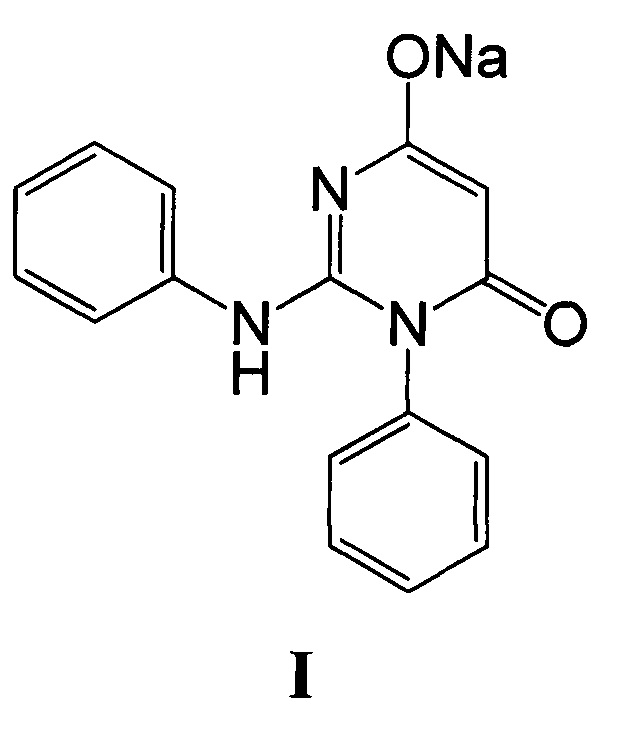 6-Оксо-1-фенил-2-(фениламино)-1,6-дигидропиримидин-4-олят натрия и способ его получения