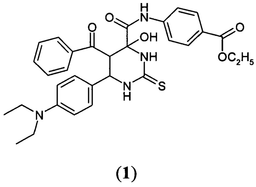 Этил 4-(5-бензоил-6-(4-(диэтиламино)фенил)-4-гидрокси-2-тиоксогексагидропиримидин-4-карбоксамино)бензоат, проявляющий анальгетическое и противовоспалительное действие
