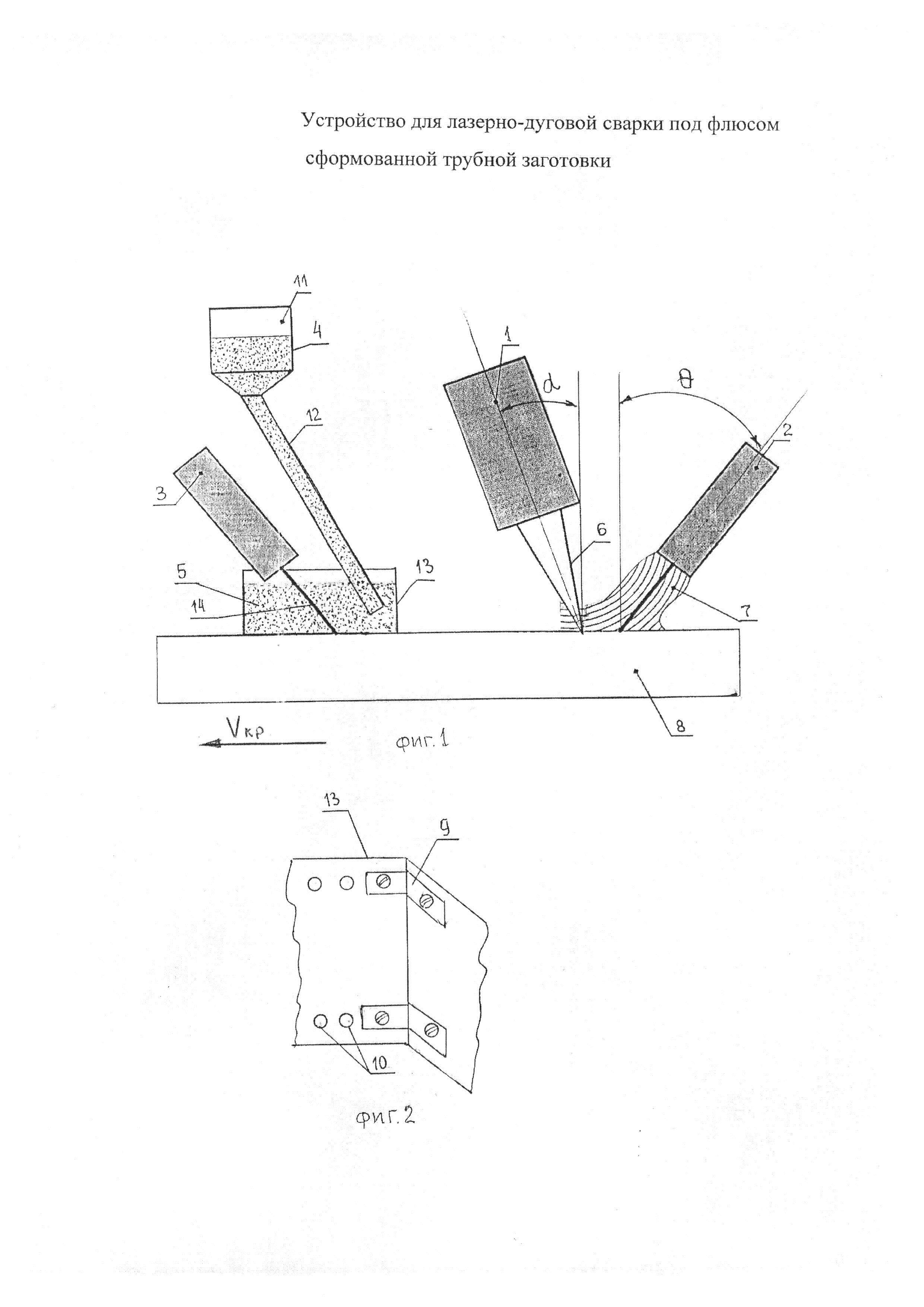 Устройство для лазерно-дуговой сварки стыка сформованной трубной заготовки