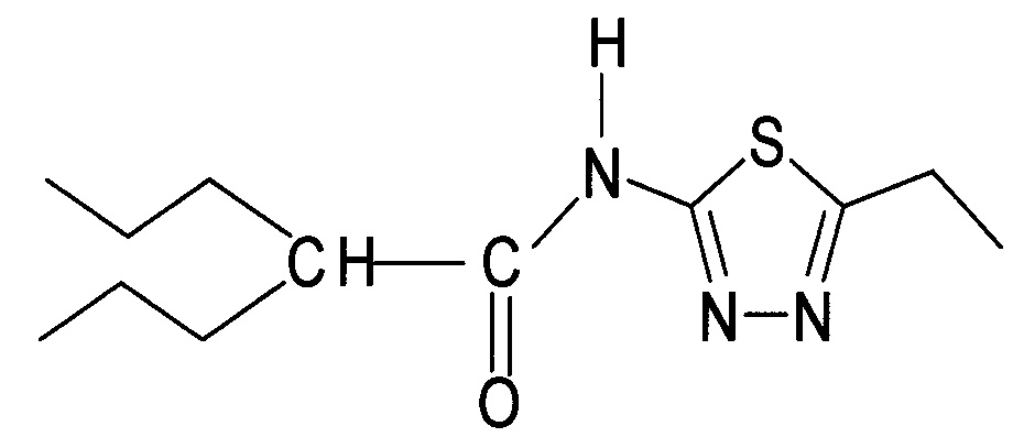N-(5-Этил-1,3,4-тиадиазол-2-ил)-2-пропилпентанамид, обладающий противоэпилептической и обезболивающей активностями