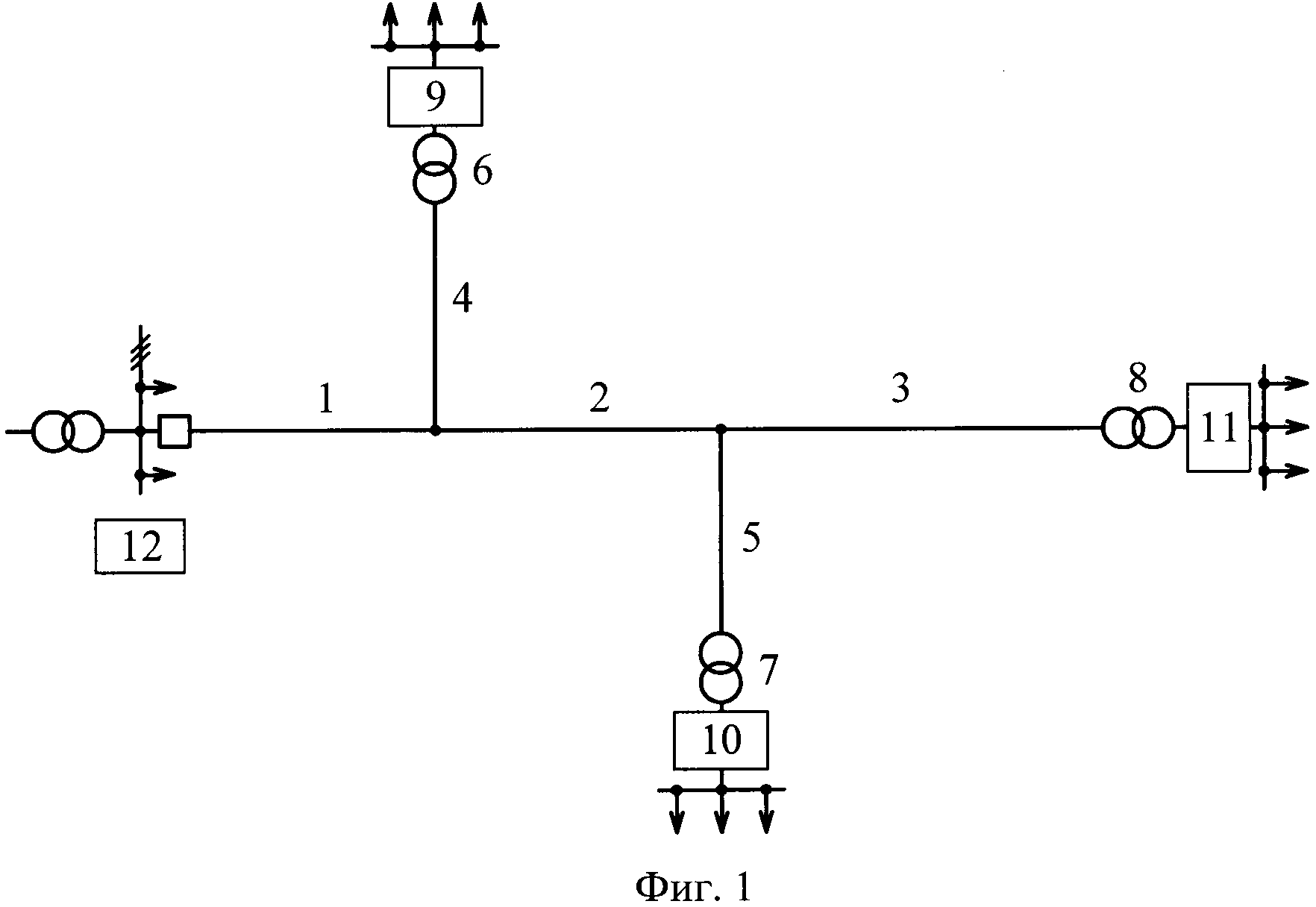 Устройство определения участка трёхпроводной воздушной линии электропередачи с обрывом фазного провода